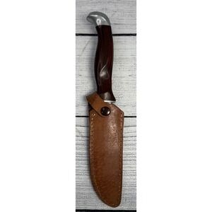 Cutco Knife #1069 Fixed Hunting Fishing Sheath Steel USA Wood Handle